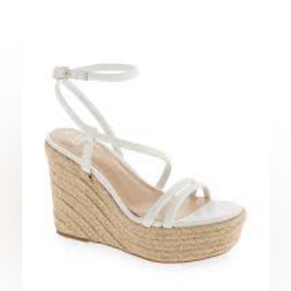 BP Cohan Platform‎ Espadrille Wedge Sandals White Summer Size 11M